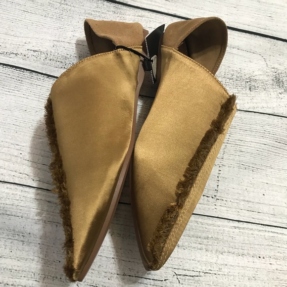 [Zara] Frayed Flat Satin Slippers NWT - Picture 3 of 8